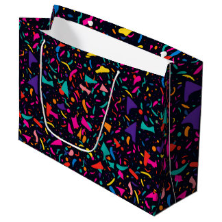 Sacola Para Presentes Grande Tema Neon Confetti Birthday Bag
