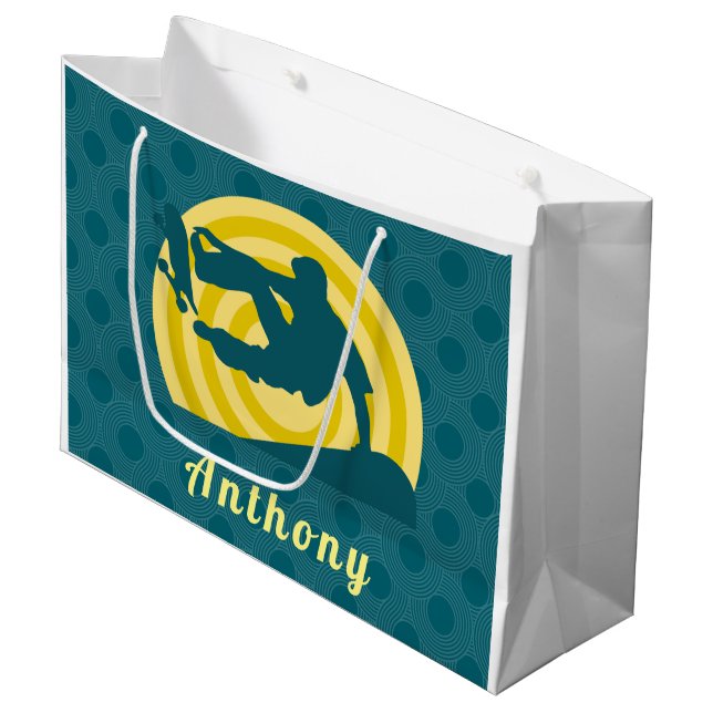 Sacola Para Presentes Grande Tema Personalizado do Tema de Skateboard do Sunset (Frente inclinada)