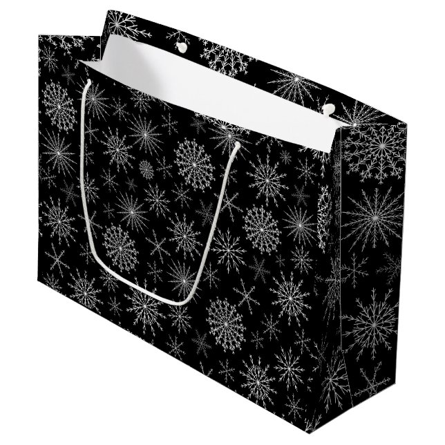 Sacola Para Presentes Grande Tempestade de Neve Chic (Frente inclinada)