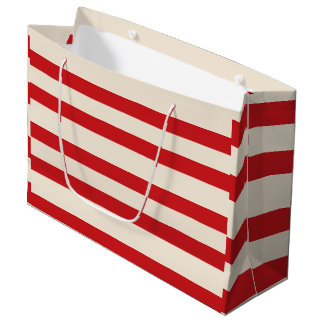 Sacola Para Presentes Grande Tenda de Circo Clássica Vintage Vermelha e Listras