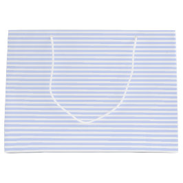 Sacola Para Presentes Grande Tender Baby Blue Pale Sky Blue and White Stripe