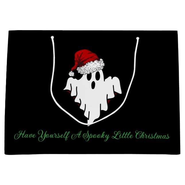 Sacola Para Presentes Grande Tenha Um Pequeno Natal Estranho (Frente)