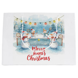 Sacola Para Presentes Grande Tennis Christmas  Festive Snowman 