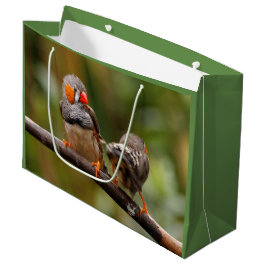 Sacola Para Presentes Grande Tentativos Pintassilgos-de-bico-vermelho Pássaros
