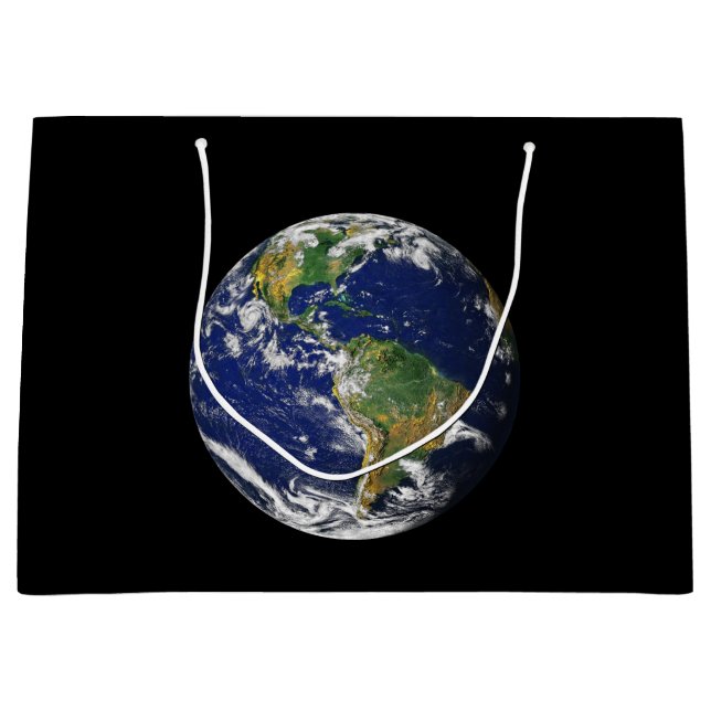 Sacola Para Presentes Grande TERRA do PLANETA saco do presente do ESPAÇO do (Frente)