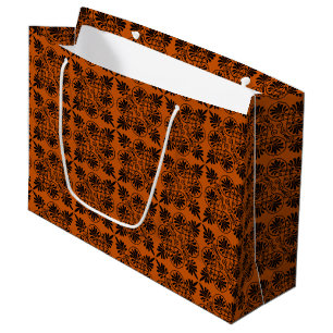 Sacola Para Presentes Grande Terracotta Black Ancient Grego Meander Patterno