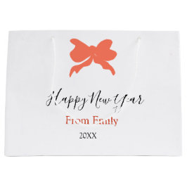 Sacola Para Presentes Grande Terracotta bow happy new year name year boho retro