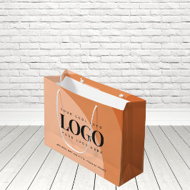 Sacola Para Presentes Grande Terracotta Laranja Queimada Adicione o Logotipo da