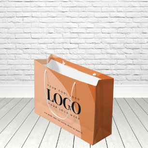 Sacola Para Presentes Grande Terracotta Laranja Queimada Adicione o Logotipo da
