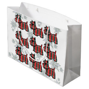 SACOLA PARA PRESENTES GRANDE TERRIER ESCOCÊS