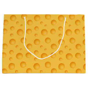Sacola Para Presentes Grande Teste padrão amarelo do queijo