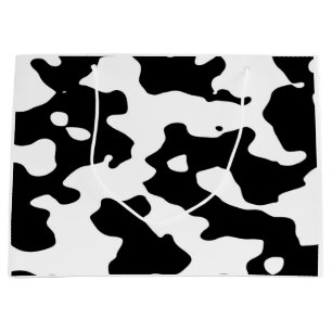 Sacola Para Presentes Grande Teste padrão da vaca preto e branco