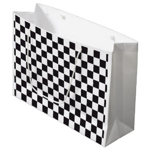 Sacola Para Presentes Grande Teste padrão das corridas de carros/xadrez + seu