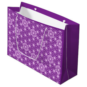 Sacola Para Presentes Grande Teste padrão de Asanoha do japonês - roxo amethy