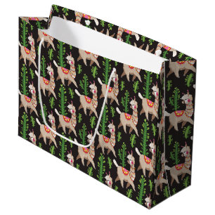 Sacola Para Presentes Grande Teste padrão decorado bonito dos lamas