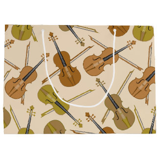 Sacola Para Presentes Grande Teste padrão do impressão do violino