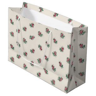 Sacola Para Presentes Grande Teste padrão feminino do papel de parede do