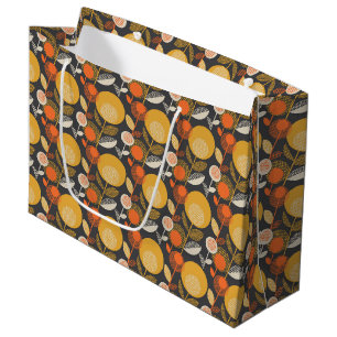 Sacola Para Presentes Grande Teste padrão floral retro clássico