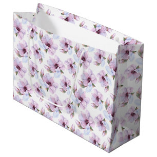 Sacola Para Presentes Grande Teste padrão floral romântico