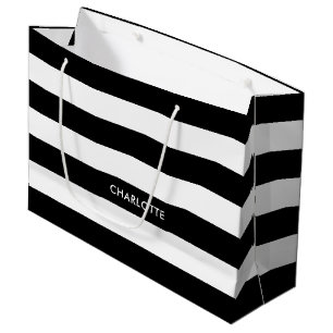 Sacola Para Presentes Grande Teste padrão preto e branco elegante original das