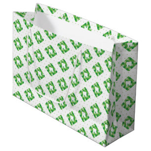 Sacola Para Presentes Grande Teste padrão verde do dente da xadrez