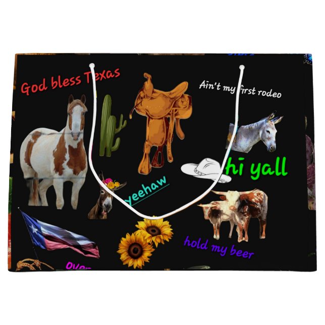 Sacola Para Presentes Grande Texas (Frente)