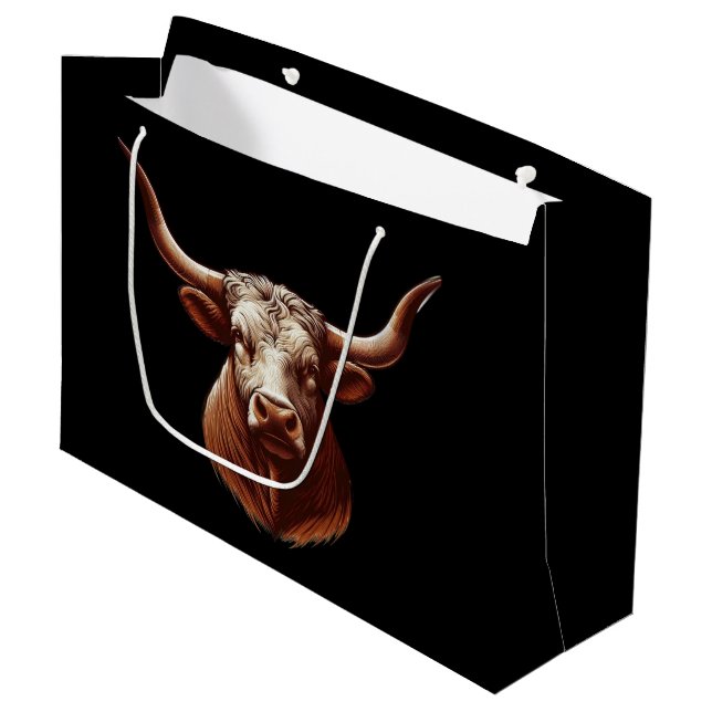 Sacola Para Presentes Grande Texas Longhorn (Frente inclinada)