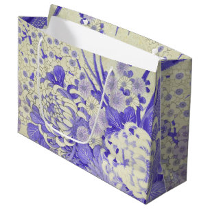 Sacola Para Presentes Grande Têxtil KIMONO Japonês, Chrysanthemum