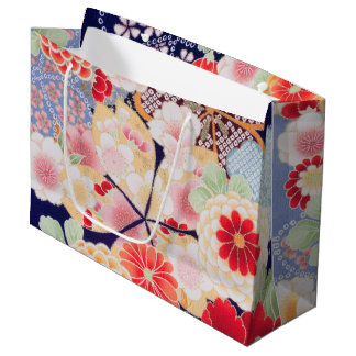 Sacola Para Presentes Grande Têxtil KIMONO Japonês, Flor