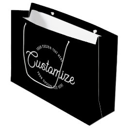 Sacola Para Presentes Grande Texto Circular Moderno e Cursivo Elegante e Editáv