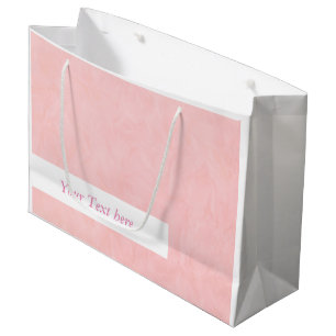 Sacola Para Presentes Grande TEXTO DO PAPEL DE FUNDO - rosas claro + texto