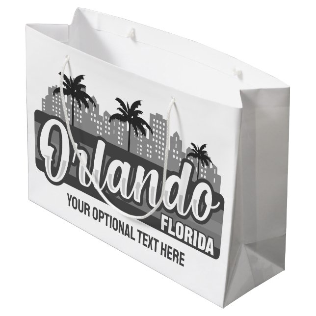 Sacola Para Presentes Grande Texto Personalizado Orlando Flórida (Verso inclinado)