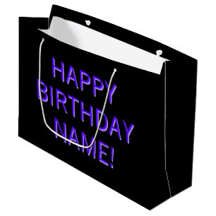Sacola Para Presentes Grande Texto Personalizável Feliz Aniversário para Qualqu