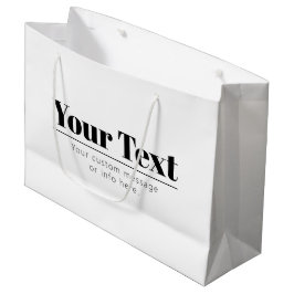 Sacola Para Presentes Grande Texto Retro-moderno Elegante | Preto e Branco