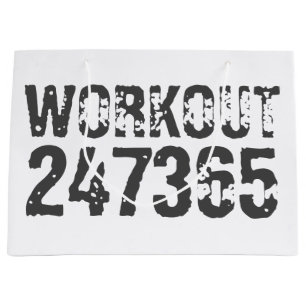 Sacola Para Presentes Grande Texto vestido e arranhado Workout 247365 azul
