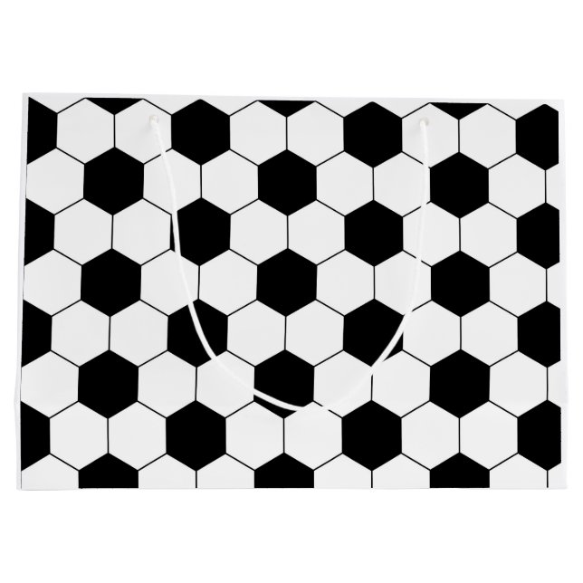 Sacola Para Presentes Grande Textura da bola do futebol do futebol (Verso)