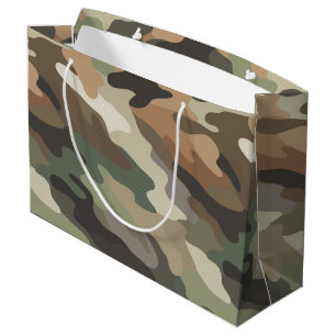 Sacola Para Presentes Grande Textura de Camuflagem Vibrante