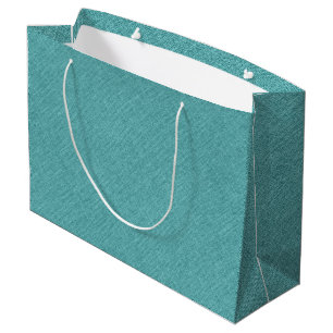 Sacola Para Presentes Grande Textura de linho verde-turquesa
