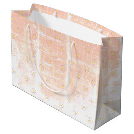 Sacola Para Presentes Grande Textura Pastel Grunge Envelhecida Pequenas Flores