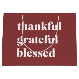Sacola Para Presentes Grande Thankful Grateful Blessed
