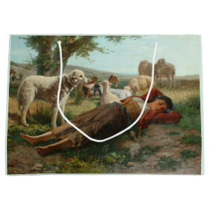 Sacola Para Presentes Grande The Goatherder Girl's Siesta (por Carlo Ademollo)