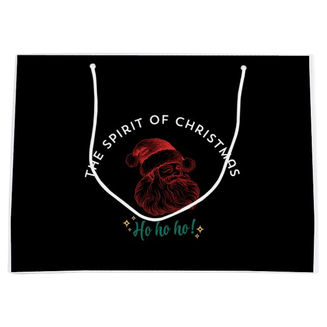 SACOLA PARA PRESENTES GRANDE THE SPIRIT OF CHRISTMAS (Frente)