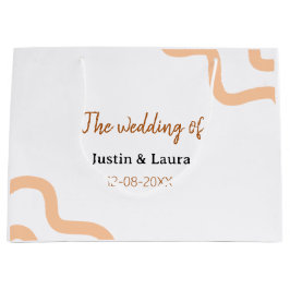 Sacola Para Presentes Grande The wedding of add bride groom name date peach
