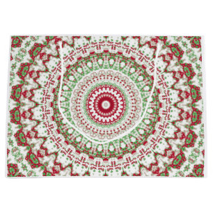 Sacola Para Presentes Grande Tie Dye Christmas Mandala