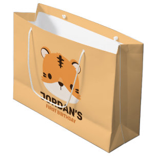 Sacola Para Presentes Grande Tigre de Cuta com Nome Personalizado