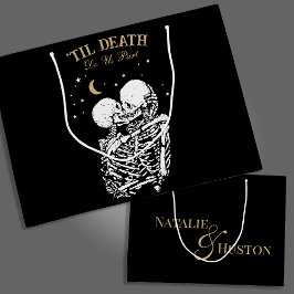 Sacola Para Presentes Grande Til Death Skeleton Amava Gótico Tarot Card Casamen