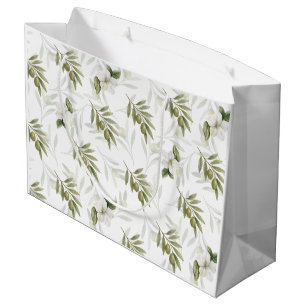 Sacola Para Presentes Grande Timeless Sage Olive Wataercolor Chic