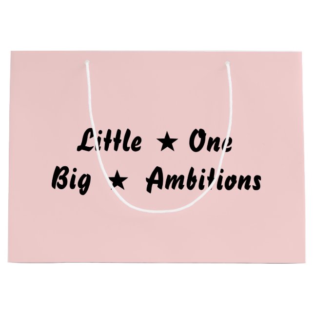 Sacola Para Presentes Grande Tiny Human Giant Dreams Pink Design (Frente)
