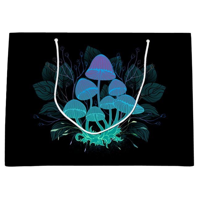 Sacola Para Presentes Grande Toadstools em arbustos (Frente)