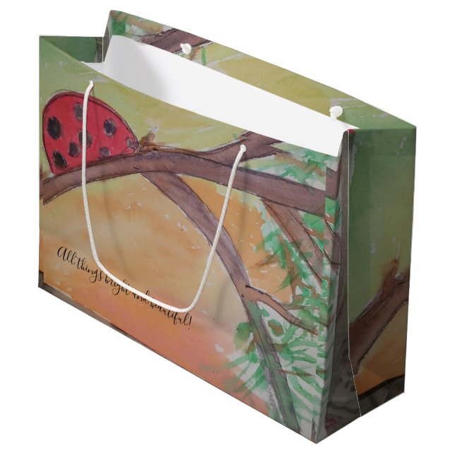 Sacola Para Presentes Grande todas as coisas brilhantes e bonitas (Frente inclinada)